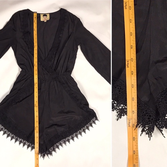 Black Girl Revolution Romper with Lace Trim Size Small - Picture 9 of 12